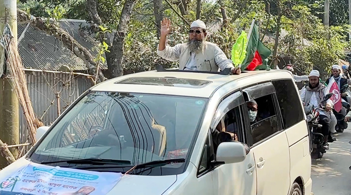  রাজবাড়ী-২ আসনের হাত পাখার প্রার্থীর মোটর সাইকেল শোডাউন